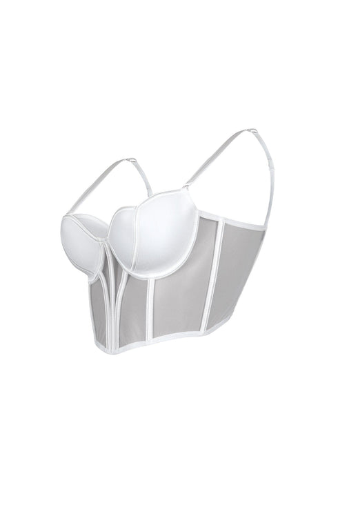 Delicate Love Mesh Boned Bustier